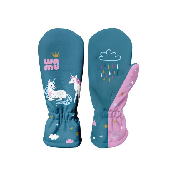 Kinder Softshell Handschuhe, UNICORNS, Teal